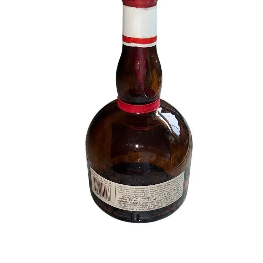 Vintage Grand Marnier Liqueur Amber 750ml Empty Bottle Collectible Size 8 3/4